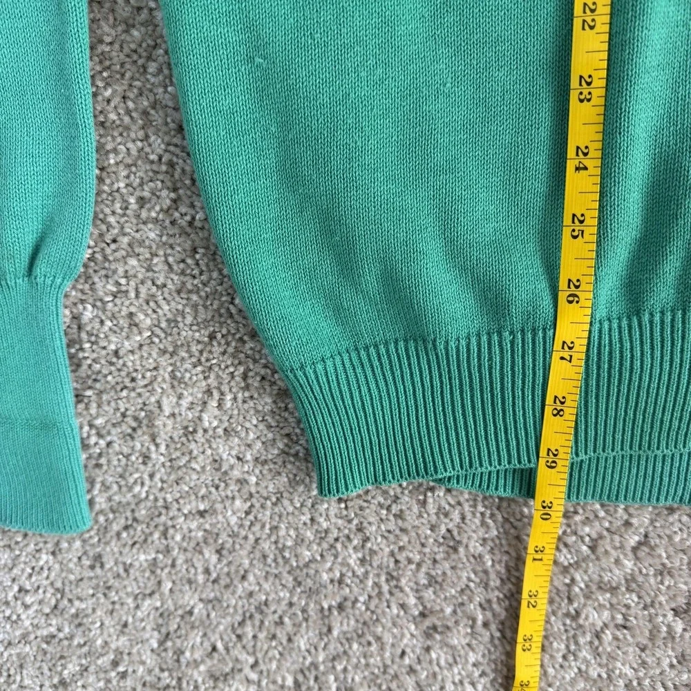 Vintage Lexus Sweater Mens XL Green Tight Knit V Neck Pullover USA